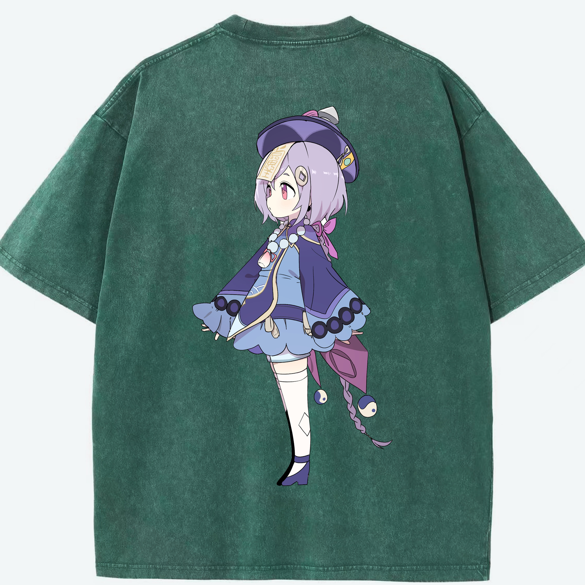 げんし神 七七 なな  genshin Nana 綿100% ヴィンテージ風 半袖Tシャツ（背面プリント）